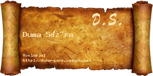 Duma Sára névjegykártya