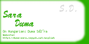 sara duma business card